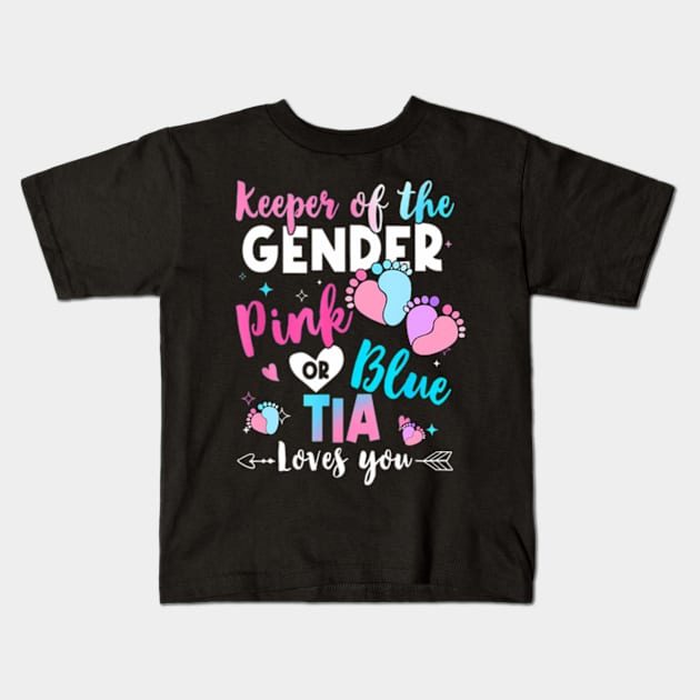 Keeper of the Gender Tia Loves You Gender Reveal Kids T-Shirt by Eduardo